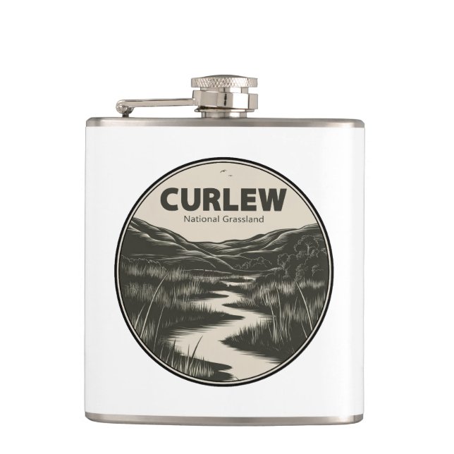 Curlew National Grassland Idaho Stream Hip Flask (Front)