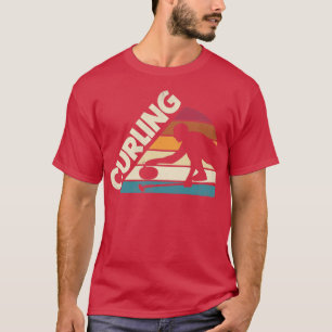 Curlign Sport Curler Curling Player Silhouette T-Shirt