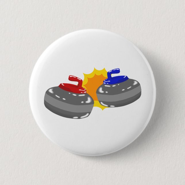 Curling 2 Inch Round Button (Front)