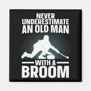 Curling Art For Grandpa Men Curling Srt Curling Lo Magnet