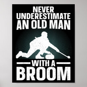 Curling Art For Grandpa Men Curling Srt Curling Lo Poster