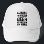 Curling Beer Trucker Hat<br><div class="desc">If you love the winter sport of curling or curling are happy on the ice then this is a super curling design for you or others from your curlign team.</div>