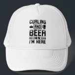 Curling Beer Trucker Hat<br><div class="desc">If you love the winter sport of curling or curling are happy on the ice then this is a super curling design for you or others from your curlign team.</div>