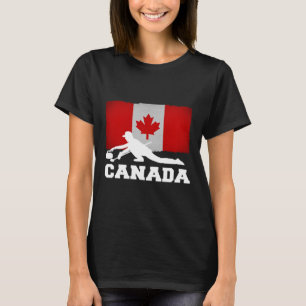 Curling Canada Flag Pride Vacation Travel Canadian T-Shirt