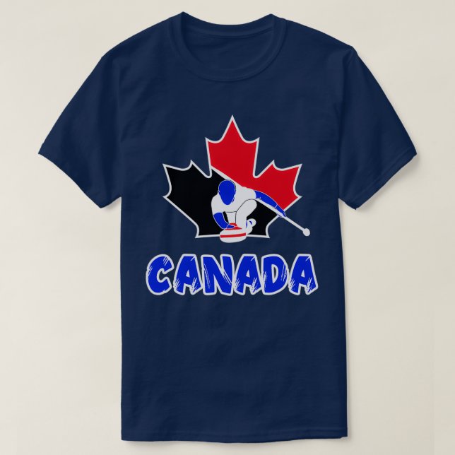 Curling Canada for Canadian Curling Fan and Curlin T-Shirt (Design Front)