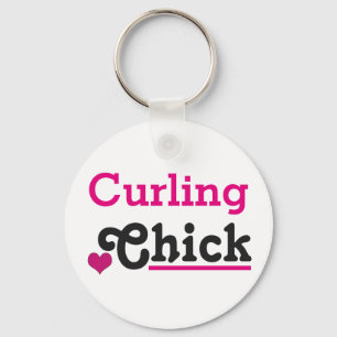 Curling Chick Keychain