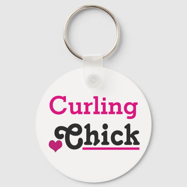 Curling Chick Keychain (Front)