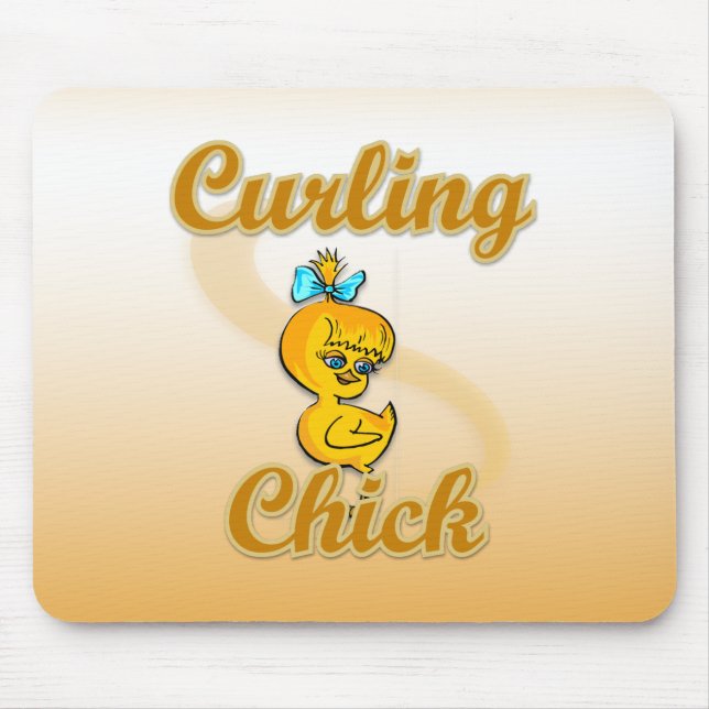 Curling Chick Mouse Pad (Front)