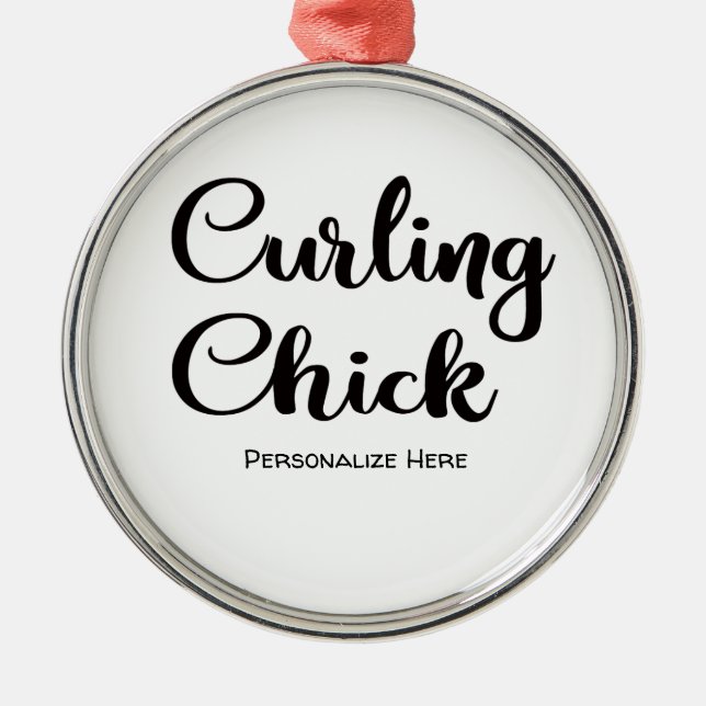 Curling Chick Ornament (Front)