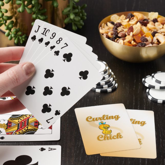 Curling Chick Playing Cards (In Situ)
