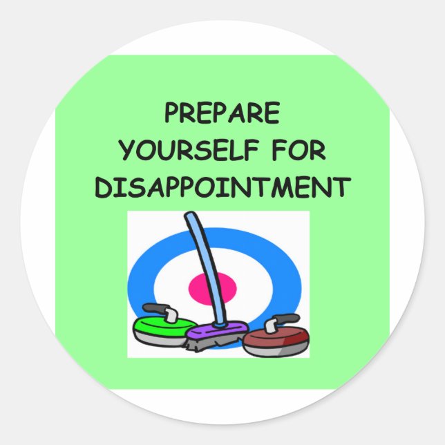 curling classic round sticker (Front)
