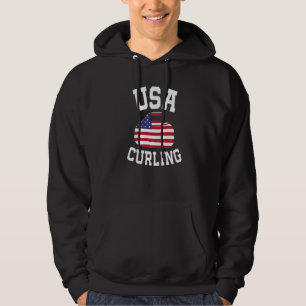 Curling For Men Women Curling Players Usa Hoodie