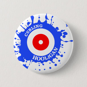 Curling Hooligan 2 Inch Round Button