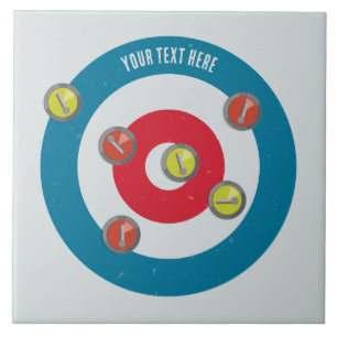 curling House and curling stones top view Tile
