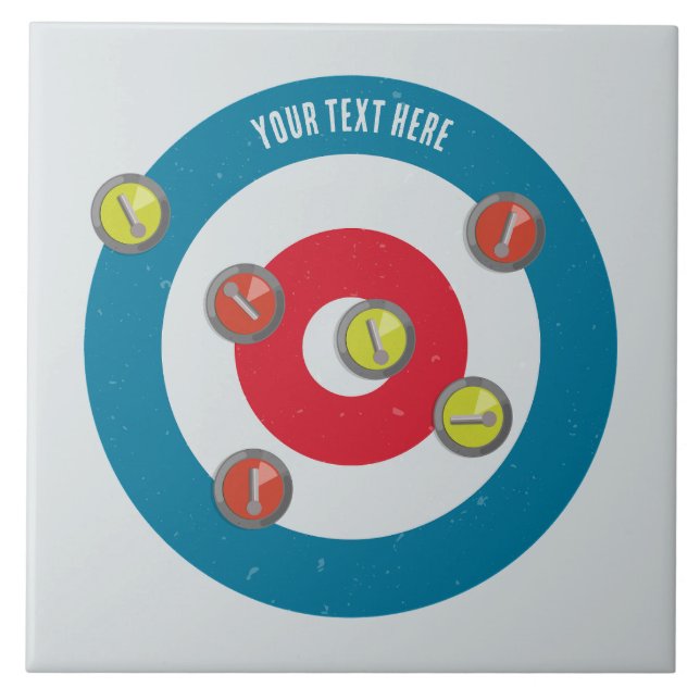 curling House and curling stones top view Tile (Front)