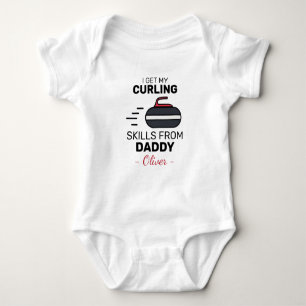 Curling I Get My Curling Skills from Daddy Curler Baby Bodysuit