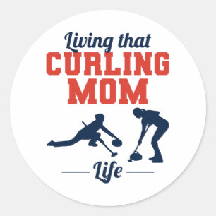 Curling Ice sport Stone Broom Classic Round Sticker