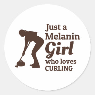 Curling Ice sport Stone Broom Classic Round Sticker