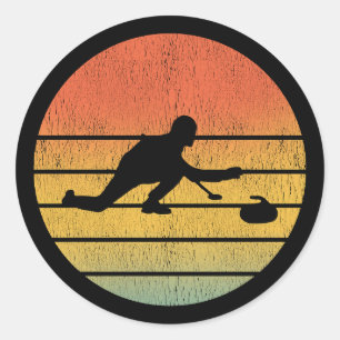 Curling Ice sport Stone Broom Classic Round Sticker