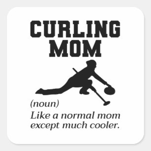 Curling Ice sport Stone Broom Square Sticker