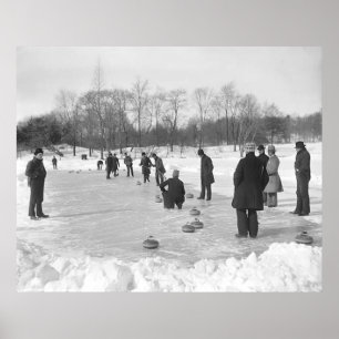 Curling in Central Park NYC Poster