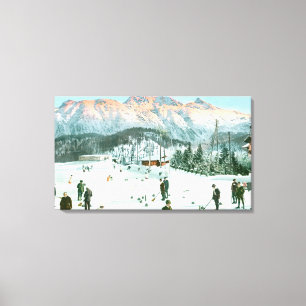 Curling in Switzerland Canvas Print
