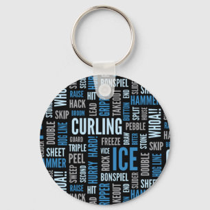 Curling Lingo Keychain - Blue and Black