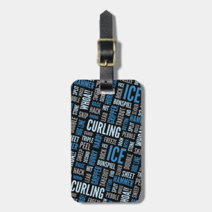Curling Lingo Luggage Tag - Blue - Personalized