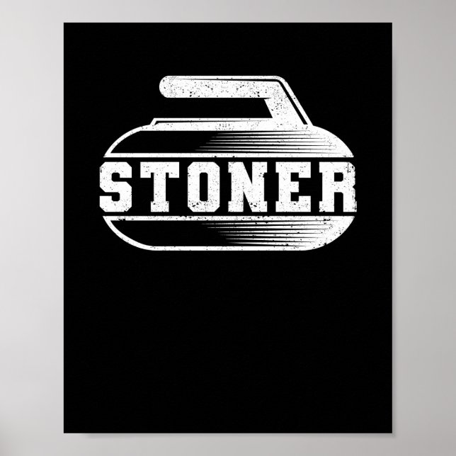 Curling player fan stoner winter sports curler poster (Front)