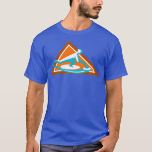 Curling Player Sliding Stone Triangle Icon T-Shirt