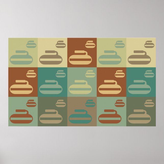 Curling Pop Art Poster (Front)
