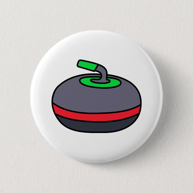 Curling Rock 2 Inch Round Button (Front)