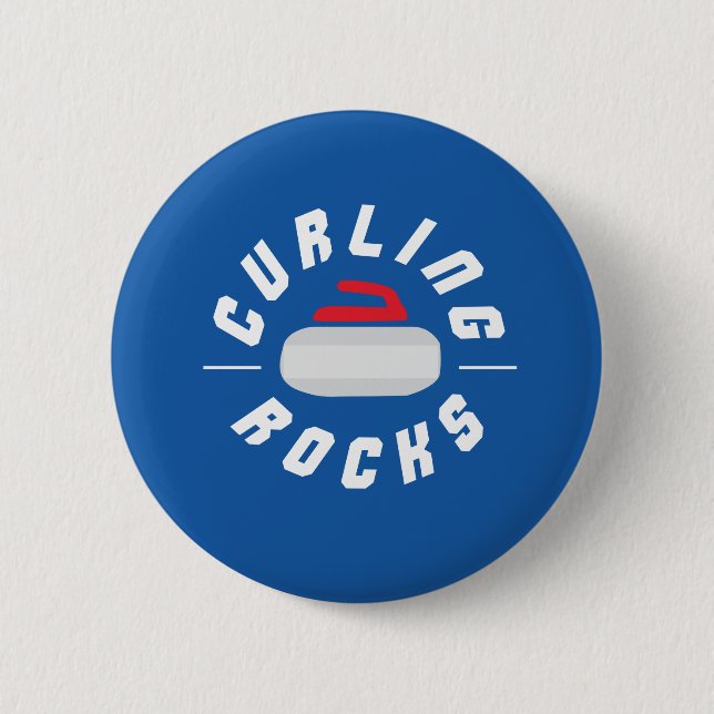 Curling Rocks! 2 Inch Round Button (Front)