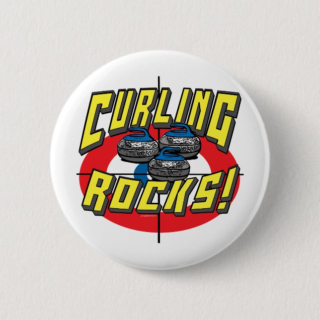Curling Rocks Blue Stones t-shirts and Gift Ideas 2 Inch Round Button (Front)