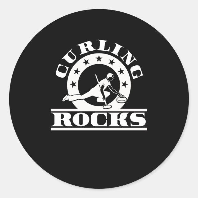 Curling Rocks Cool Ice Sports Game Gift Classic Round Sticker (Front)