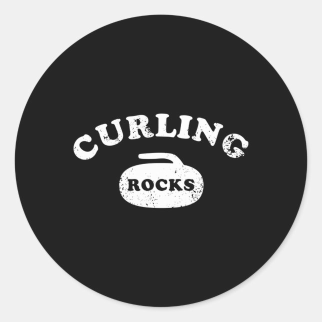 Curling Rocks Curling Stone Classic Round Sticker (Front)
