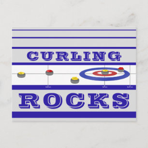 Curling Rocks Postcard