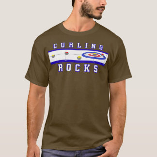Curling Rocks Silver BackGround T-Shirt