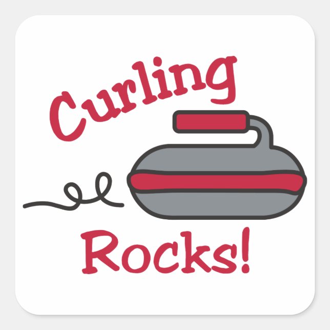 Curling Rocks Square Sticker (Front)