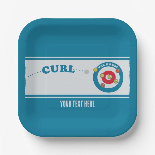 Curling sheet Curling stones Paper Plate (Front)