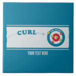 Curling sheet Curling stones Tile<br><div class="desc">An illustration of a curling rink,  called a curling sheet. This design has a diagram explaining some common cooling terminology. Includes curl and  house guard.</div>