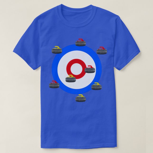Curling sheet with Rocks and brooms T-Shirt (Design Front)