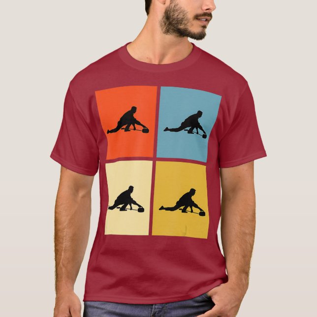 curling shirt Colourful Retro (Front)