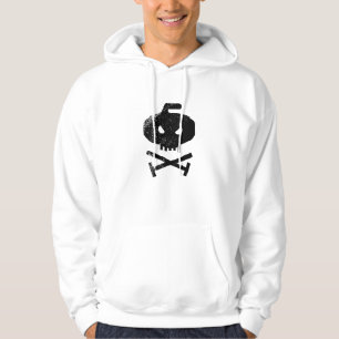 Curling Skull (front, white) Hoodie
