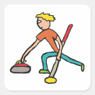 Curling Square Sticker