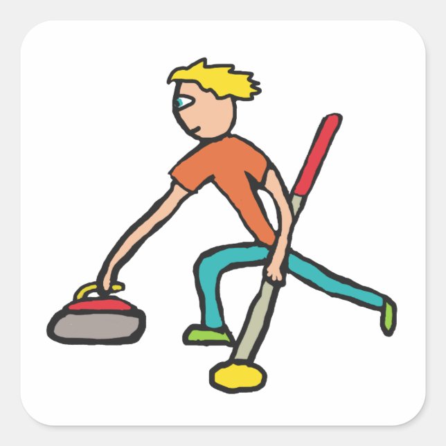 Curling Square Sticker (Front)