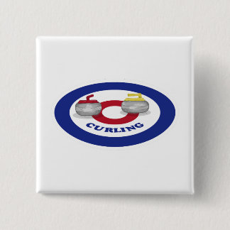Curling stone 2 inch square button