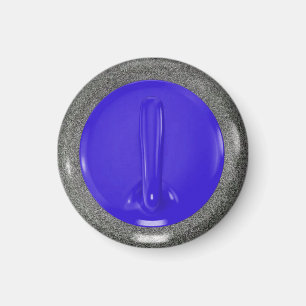 Curling Stone Blue Sports Fun Magnet
