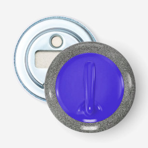 Curling Stone Bottle Opener Blue and Grey