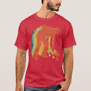 Curling Stone Ice Retro Vintage Colour T-Shirt